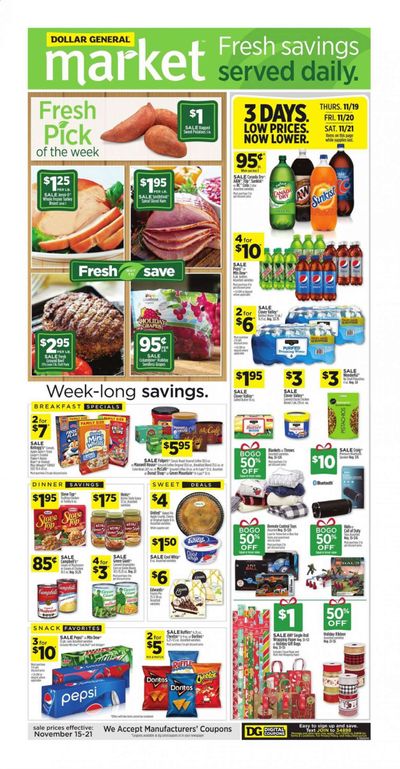 Dollar General (AL, GA, KY, LA, TN) Weekly Ad Flyer November 15 to November 21