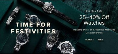 Hudson’s Bay Canada Pre Black Friday One Day Sale: Today, Save 25% – 40% Off Watches