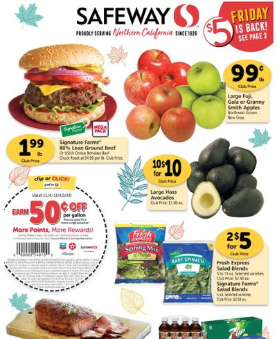 Safeway Weekly Ad Flyer (11/4/20 – 11/10/20) & Safeway Ad Preview