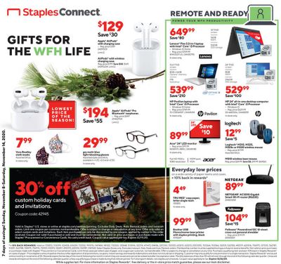 Staples Weekly Ad Flyer 11/8/20 – 11/14/20 ~ Staples Ad Preview!