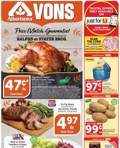 Vons Weekly Ad Flyer (11/11/20 – 11/17/20): Early Vons Ad Preview