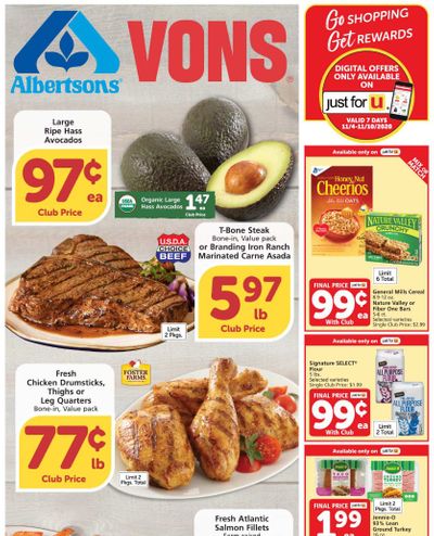 Vons Weekly Ad Flyer (11/4/20 – 11/10/20): Early Vons Ad Preview