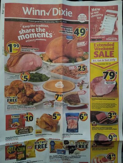 Winn Dixie Weekly Ad Flyer 11/18/20 – 11/25/20 & Winn Dixie Ad Preview!