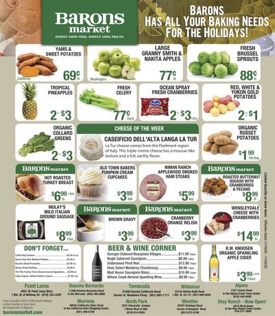 Barons Market Thanksgiving Weekly Ad Flyer November 18 to November 24, 2020