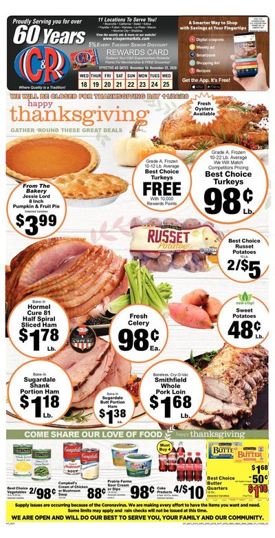C&R Market Thanksgiving Weekly Ad Flyer November 18 to November 25, 2020
