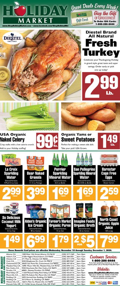 Holiday Market Thanksgiving Weekly Ad Flyer November 18 to December 1, 2020