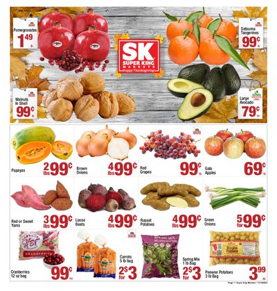 Super King Markets Thanksgiving Weekly Ad Flyer November 18 to November 24, 2020