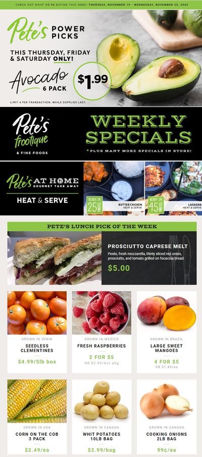 Pete's Fine Foods Flyer November 19 to 25