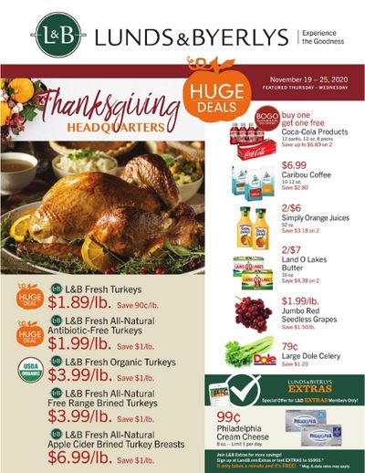 Lunds & Byerlys Thanksgiving Weekly Ad Flyer November 19 to November 25, 2020