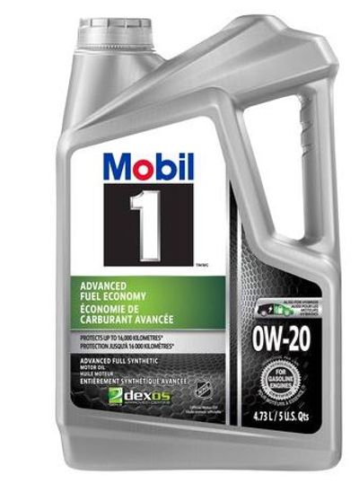 Mobil 1™ Advanced Fuel Economy Full Synthetic Engine Oil 0W-20, 4.73 L For $23.88 At Walmart Canada