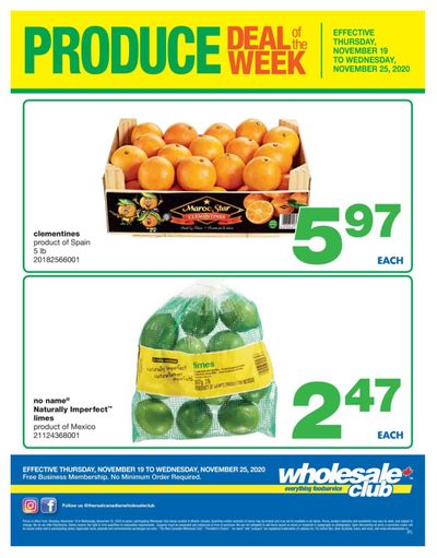 Wholesale Club (Atlantic) Produce Deal of the Week Flyer November 19 to 25