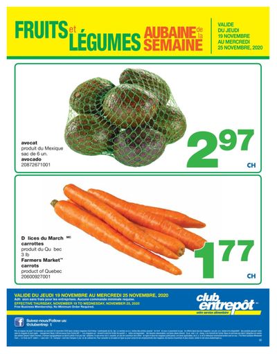 Wholesale Club (QC) Produce Deal of the Week Flyer November 19 to 25