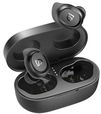 SoundPEATS Truefree2 Wireless Earbuds Bluetooth 5.0, USB-C Sports Earphones Low Latency, Stereo, IPX7 Waterproof with Button Control, Mono/Stereo Mode, Built-in Mic, 20h Playtime, Black For $32.24 At Amazon Canada