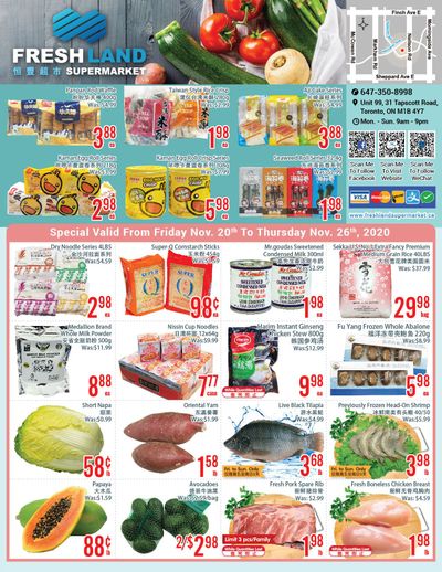 FreshLand Supermarket Flyer November 20 to 26