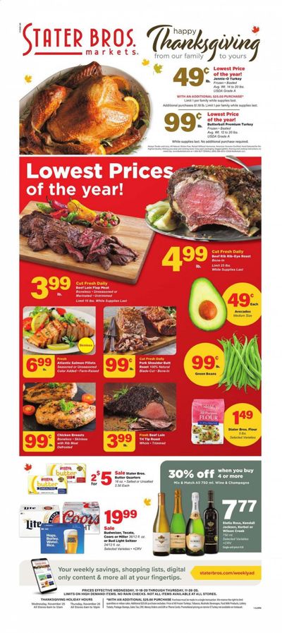 Stater Bros. Weekly Ad Flyer November 18 to November 26 Stater Bros. Weekly Ad Flyer November 18 to November 26