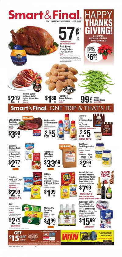 Smart & Final (AZ, CA, NV) Weekly Ad Flyer November 18 to November 26