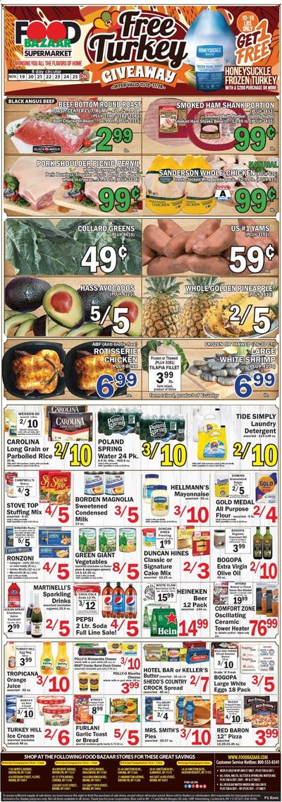 Food Bazaar (CT, NJ, NY) Weekly Ad Flyer November 19 to November 25