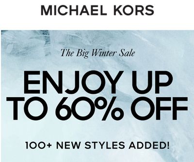 Michael Kors Canada The Big Winter Sale: Save up to 60% Off + FREE Shipping with Coupon Code
