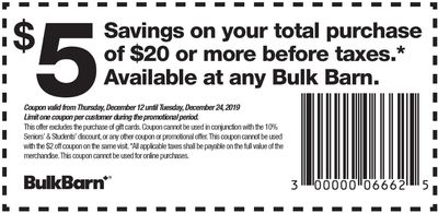 Bulk Barn Canada Coupons and Flyer: Save $5 Off Your Purchase with Coupons + 20% off Select Items