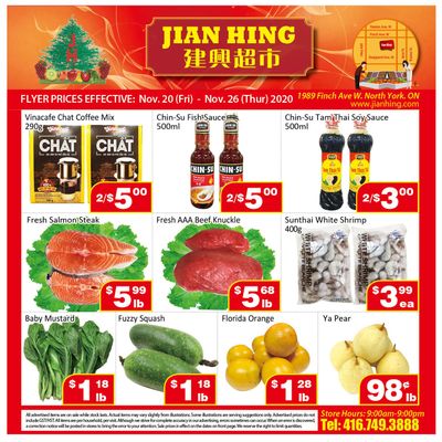 Jian Hing Supermarket (North York) Flyer November 20 to 26