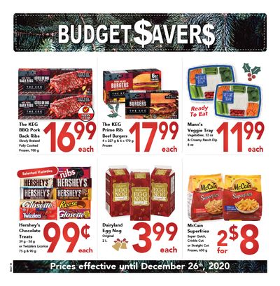 Buy-Low Foods Budget Savers Flyer November 22 to December 26