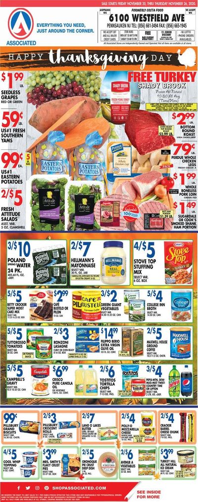 Associated Supermarkets Weekly Ad Flyer November 20 to November 26