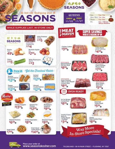 Seasons Thanksgiving Weekly Ad Flyer November 22 to November 27, 2020