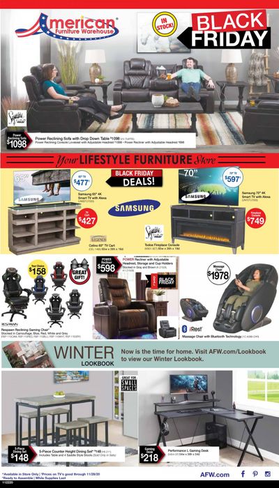 American Furniture Warehouse (TX) Weekly Ad Flyer November 22 to November 28