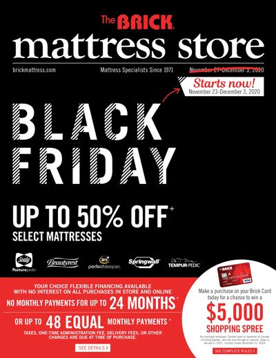 The Brick Mattress Store Black Friday Sale Flyer November 23 to December 3, 2020
