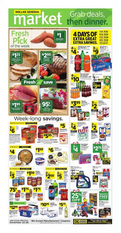 Dollar General (NC) Weekly Ad Flyer November 22 to November 28