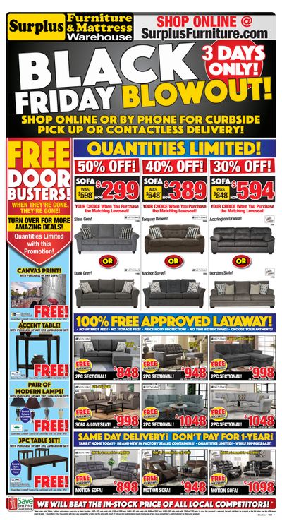 Surplus Furniture & Mattress Warehouse (Winnipeg) Flyer November 24 to 30