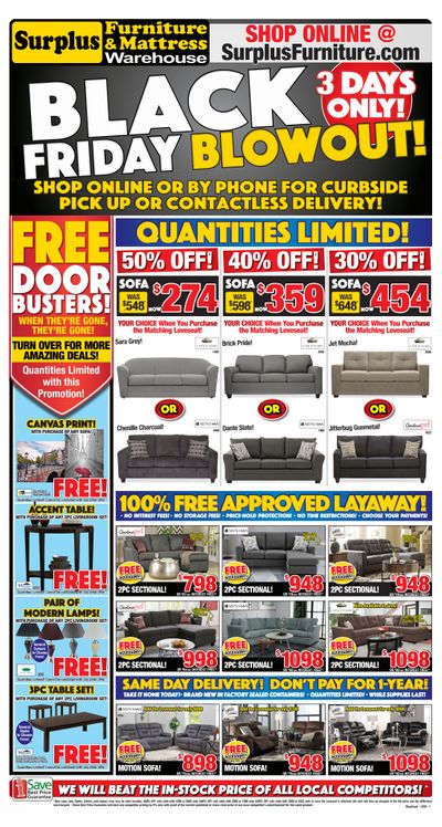 Surplus Furniture & Mattress Warehouse (Thunder Bay) Flyer November 24 to 30