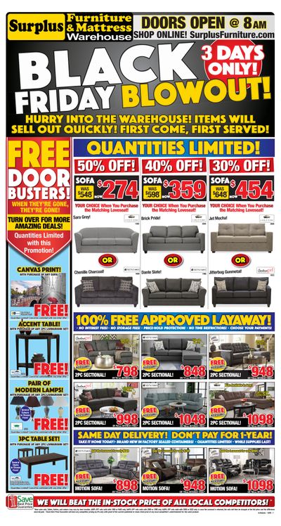 Surplus Furniture & Mattress Warehouse (Sudbury) Flyer November 24 to 30