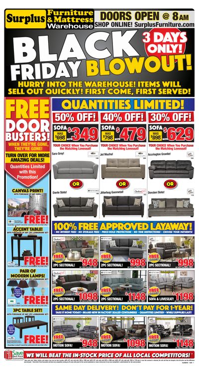 Surplus Furniture & Mattress Warehouse (St. John's) Flyer November 24 to 30