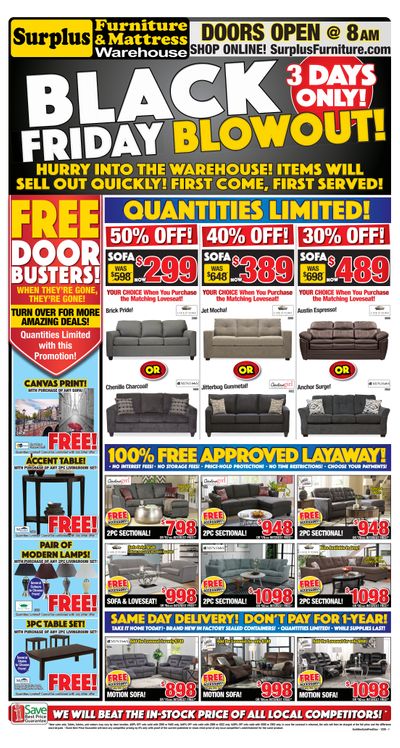 Surplus Furniture & Mattress Warehouse (Moncton) Flyer November 24 to 30