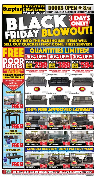 Surplus Furniture & Mattress Warehouse (Lethbridge) Flyer November 24 to 30