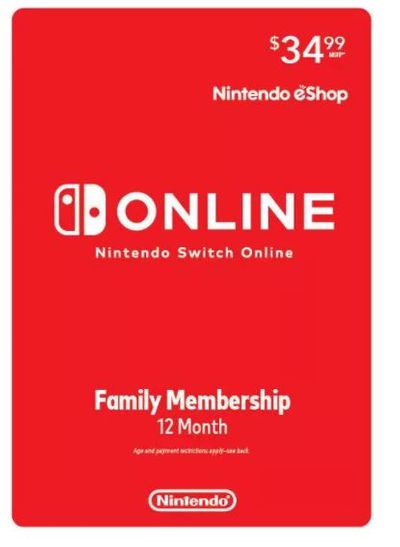 Nintendo Switch Online Family Membership 12 Month (Digital) For $19.99 At Target Canada