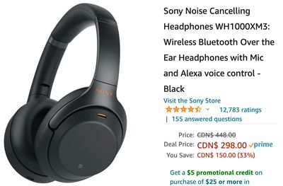 Amazon Canada Black Friday Deals: Save 33% on Sony Noise Cancelling Headphones Wireless Bluetooth + 30% on 122 Pcs Marble Run Set Toys + More HOT Offers