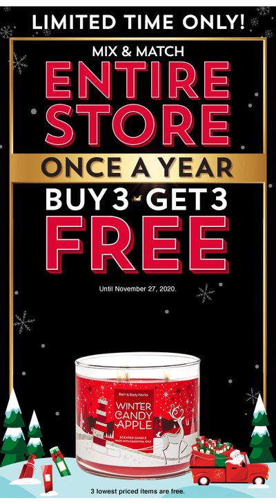 Bath & Body Works Canada Black Friday Sale LIVE Now: Entire Store, Buy 3, Get 3 FREE