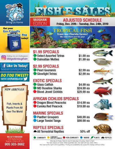 Big Al's (Vaughan) Weekly Specials December 20 to 24