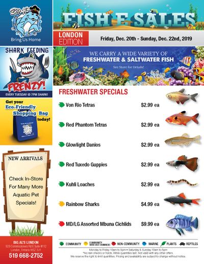 Big Al's (London) Weekend Specials December 20 to 22