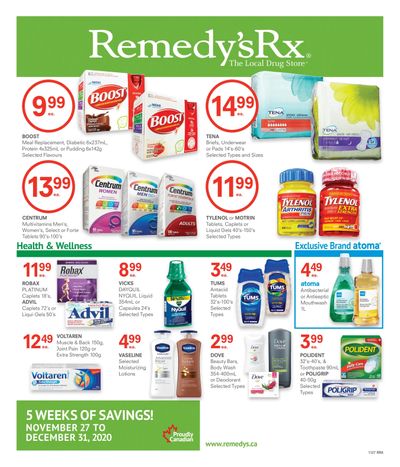 Remedy's RX Flyer November 27 to December 31