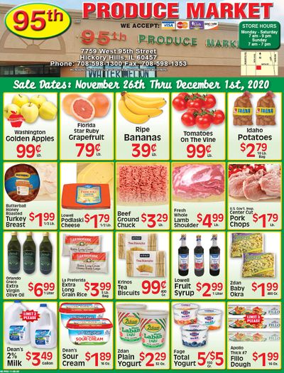 95th Produce Market Thanksgiving Weekly Ad Flyer November 26 to December 2, 2020