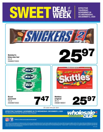 Wholesale Club Sweet Deal of the Week Flyer November 26 to December 2