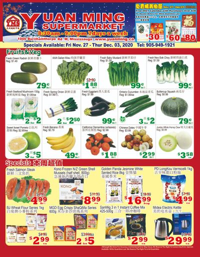 Yuan Ming Supermarket Flyer November 27 to December 3
