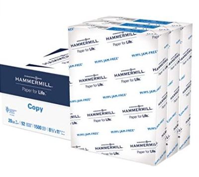 Hammermill Paper, Copy, 20lb, 8.5 x 11, 92 Bright, Letter, 1,500 Sheets / 3 Reams, (113620), Made In The USA For $16.24 At Amazon Canada