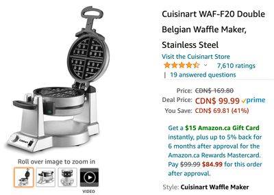 Amazon Canada Black Friday Deals: Save 41% on Cuisinart Waffle Maker + 55% on SharkNinja Ultra-Light Vacuum + 33% on Husqvarna Automower Robotic Lawn Mower + More HOT Offers