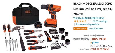 Amazon Canada Black Friday Deals: Save 41% on BLACK + DECKER Drill  Kit + 40% on Melissa & Doug Wooden Chef’s Pretend Play Toy Kitchen + More HOT Offers