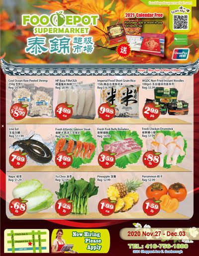 Food Depot Supermarket Flyer November 27 to December 3
