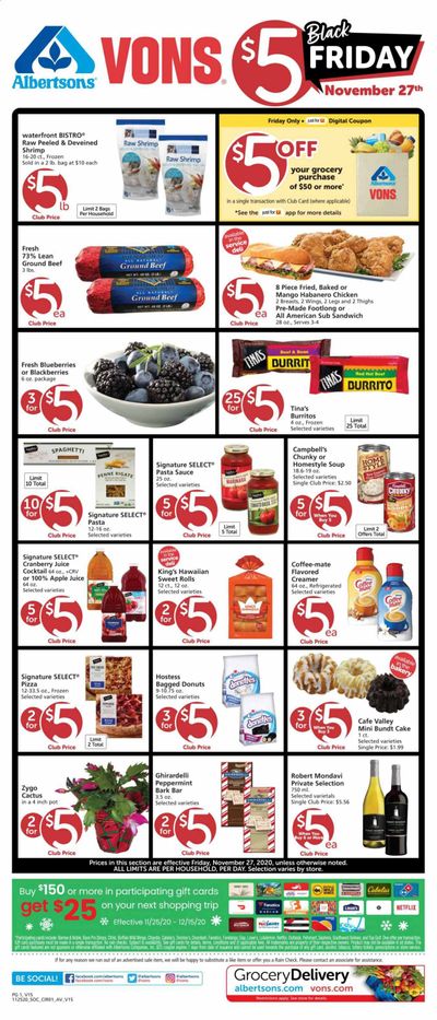 Vons (CA, NV) Weekly Ad Flyer November 25 to December 15
